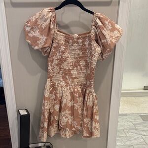 LoveShackFancy Blush Floral Mini Dress